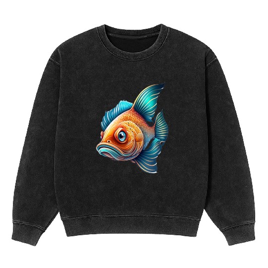 Koi Fish Mineral Wash Sweatshirts