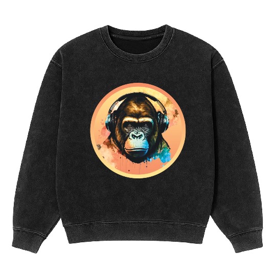 Gorilla DJ Beat Mineral Wash Sweatshirts