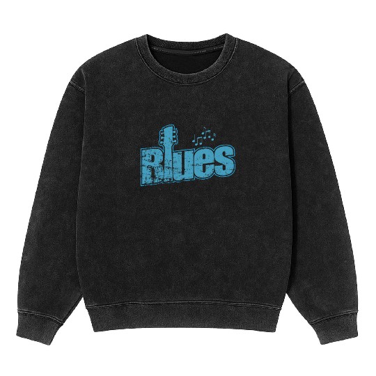 Blues Music Chicago Trumpet Mineral Wash Sweatshirts