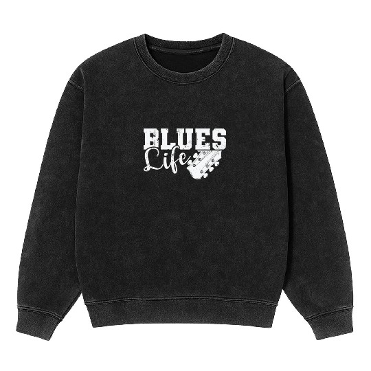 Blues Life Music Trumpet Chicago Mineral Wash Sweatshirts