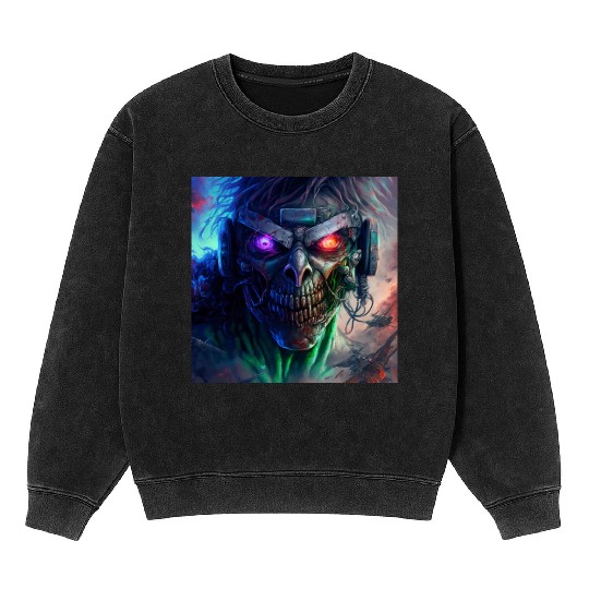 ZOMBIE IRON MAIDEN (version 12) Mineral Wash Sweatshirts
