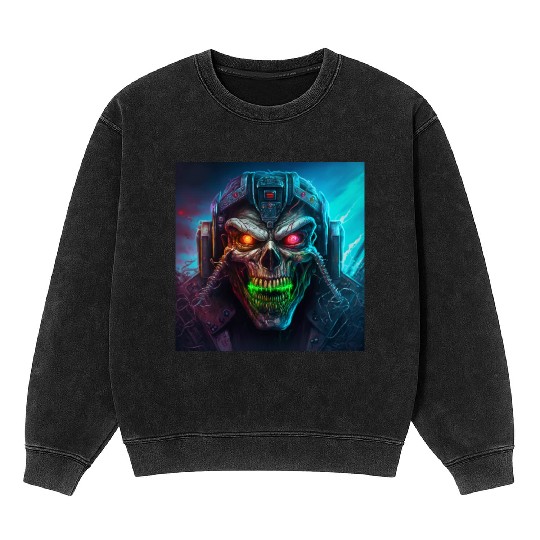 ZOMBIE IRON MAIDEN (version 8) Mineral Wash Sweatshirts