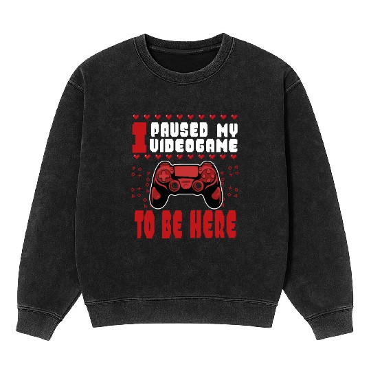 I Paused My Game To Be Here Mens Kids Boys Mineral Wash Sweatshirts