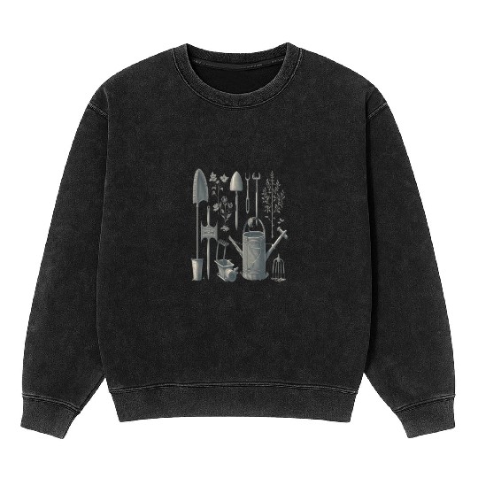 Florist Gardener Dad Grayscale Gardening Tools Mineral Wash Sweatshirts