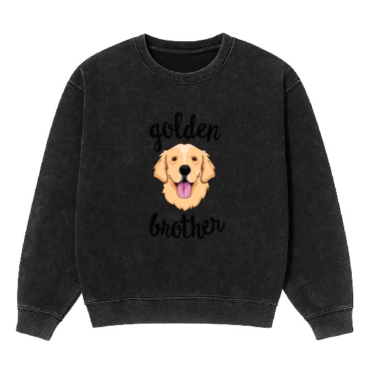 Golden Retriever Brother Sibling Family Dog Mineral Wash Sweatshirts