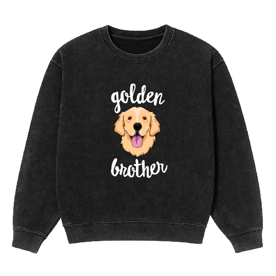 Golden Retriever Brother Sibling Family Dog Mineral Wash Sweatshirts