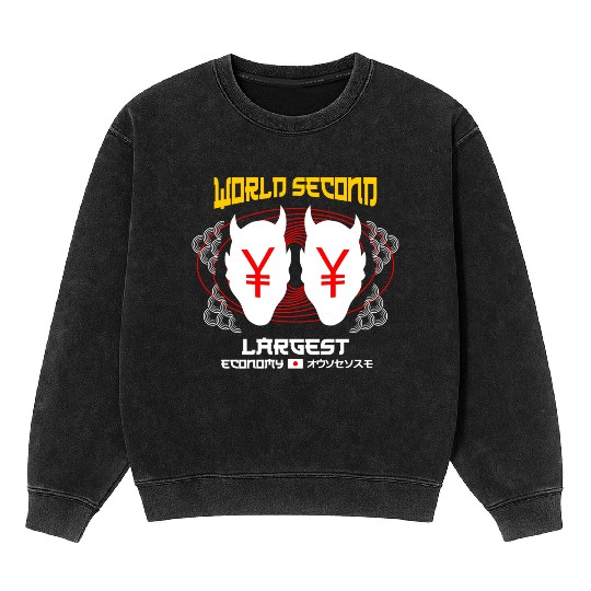 World Second Largest Economy Mineral Wash Sweatshirts