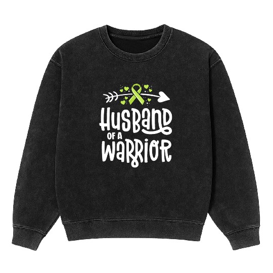 Husband Of A Warrior Lymphoma Cancer Awareness Mineral Wash Sweatshirts
