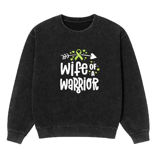 Wife Of A Warrior Lymphoma Cancer Awareness Mineral Wash Sweatshirts