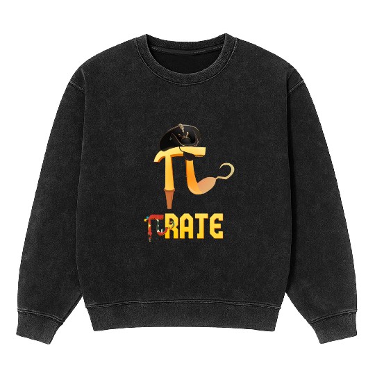PIrate Pi funny Pirate Pi Math Pi Pun Mineral Wash Sweatshirts