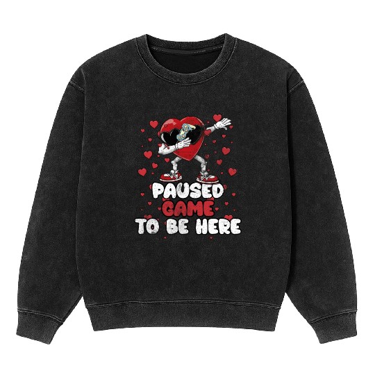 I Paused My Game To Be Here Mens Kids Boys Mineral Wash Sweatshirts