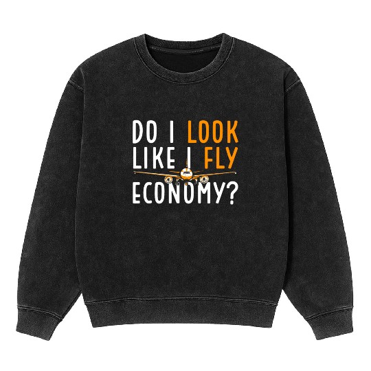 Do I Look Like I Fly Economy First Class Frequent Mineral Wash Sweatshirts