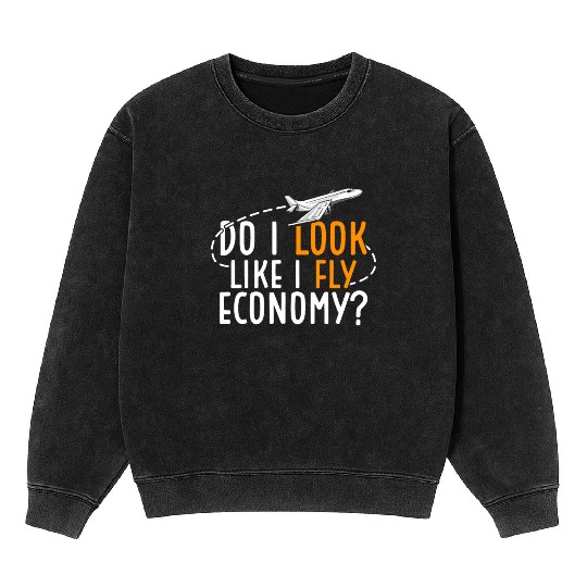 Do I Look Like I Fly Economy First Class Frequent Mineral Wash Sweatshirts