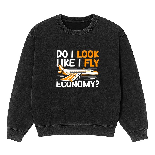 Do I Look Like I Fly Economy First Class Frequent Mineral Wash Sweatshirts