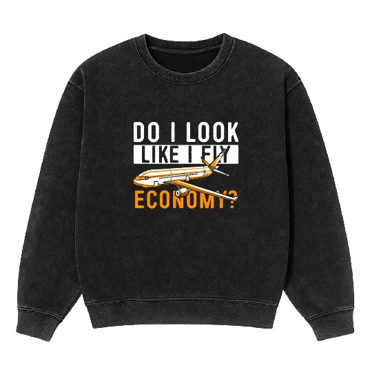 Do I Look Like I Fly Economy First Class Frequent Mineral Wash Sweatshirts