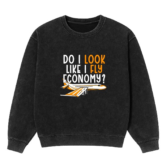 Do I Look Like I Fly Economy First Class Frequent Mineral Wash Sweatshirts