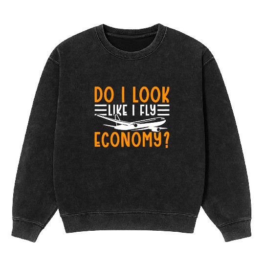 Do I Look Like I Fly Economy First Class Frequent Mineral Wash Sweatshirts