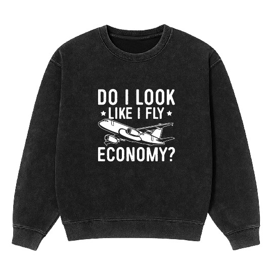Do I Look Like I Fly Economy First Class Frequent Mineral Wash Sweatshirts