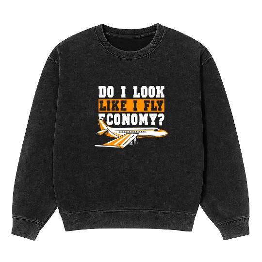 Do I Look Like I Fly Economy First Class Frequent Mineral Wash Sweatshirts