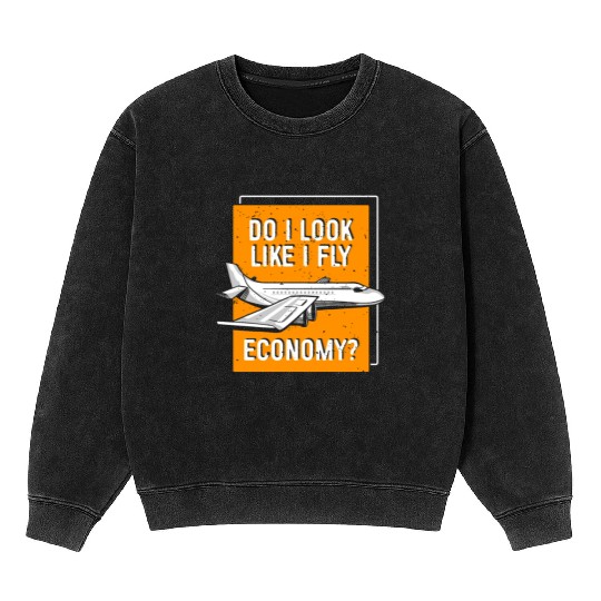 Do I Look Like I Fly Economy First Class Frequent Mineral Wash Sweatshirts