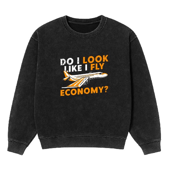 Do I Look Like I Fly Economy First Class Frequent Mineral Wash Sweatshirts