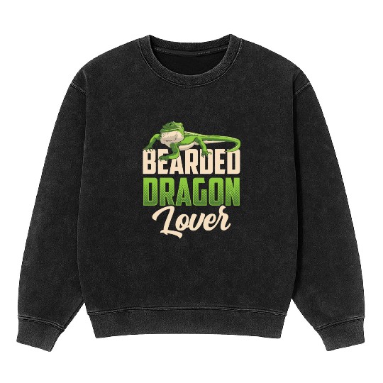 Bearded Dragon Lover Pet Animal Reptile Mineral Wash Sweatshirts