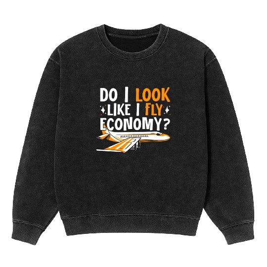 Do I Look Like I Fly Economy First Class Frequent Mineral Wash Sweatshirts