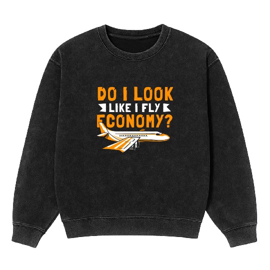 Do I Look Like I Fly Economy First Class Frequent Mineral Wash Sweatshirts