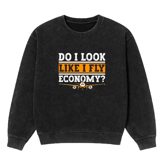 Do I Look Like I Fly Economy First Class Frequent Mineral Wash Sweatshirts