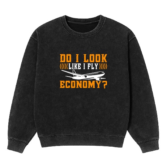 Do I Look Like I Fly Economy First Class Frequent Mineral Wash Sweatshirts