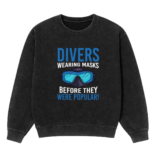 Scuba Diving Deep Sea Diving Snorkeling Diver Mineral Wash Sweatshirts