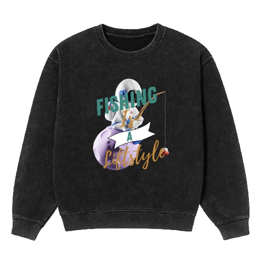 Fishing It's a Lifestyle Mineral Wash Sweatshirts