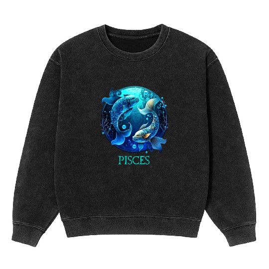 Embrace Your Pisces Identity: Pisces Pride Zodiac Mineral Wash Sweatshirts