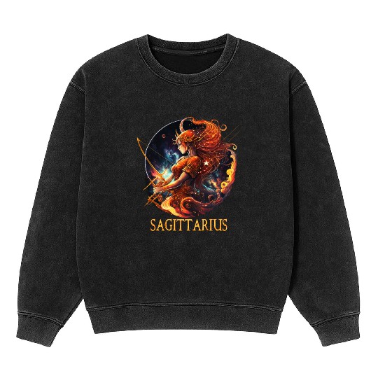 Embrace Your Sagittarius Identity: Sagittarius Pri Mineral Wash Sweatshirts