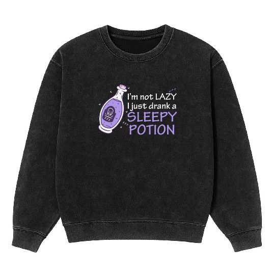 Funny Witch Procrastinating Sleep Potion Pagan Wit Mineral Wash Sweatshirts