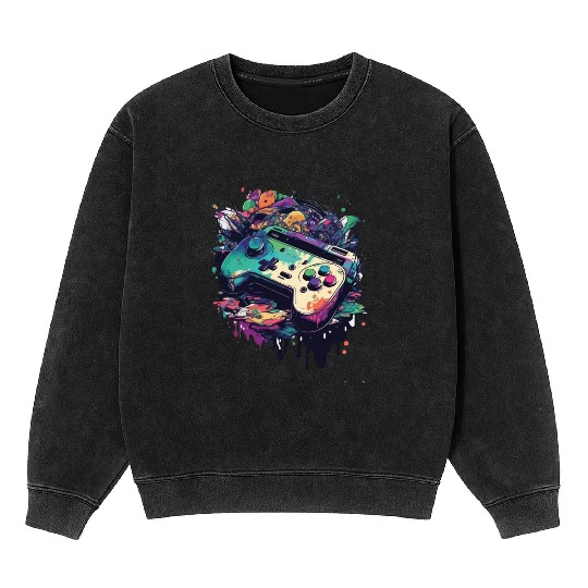 Get Ready to Level Up with Game Controller Mineral Wash Sweatshirts