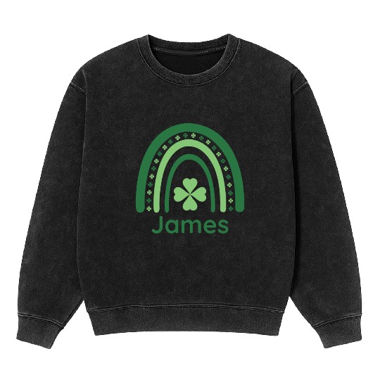 James Clover Charm Boho Rainbow Mineral Wash Sweatshirts