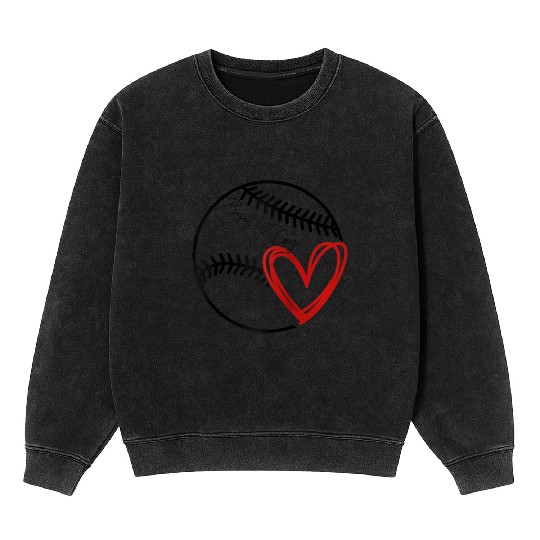 Baseball Gigi Heart Funny Baseball Lover Mineral Wash Sweatshirts