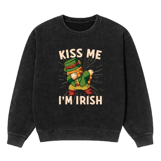 Kiss Me Im Irish Baby St Patricks Day Mineral Wash Sweatshirts