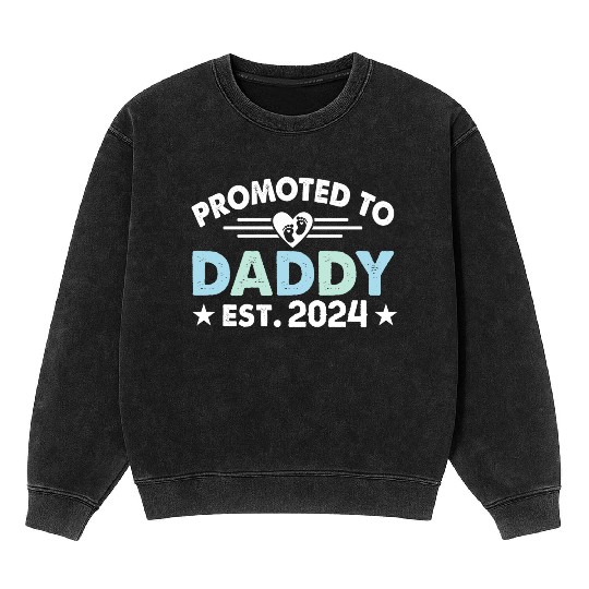 Promoted to daddy 2024 daddy to be Mineral Wash Sweatshirts