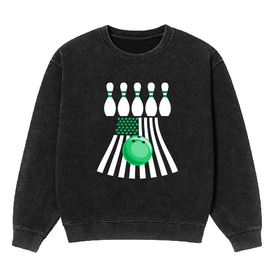 Bowling St Patrick s Day Irish American Flag Mineral Wash Sweatshirts