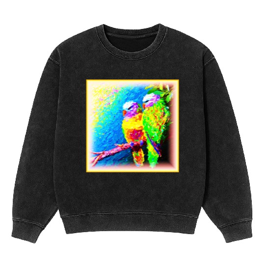 A Vibrant and Joyful Rainbow Birds. Buy Now Mineral Wash Sweatshirts