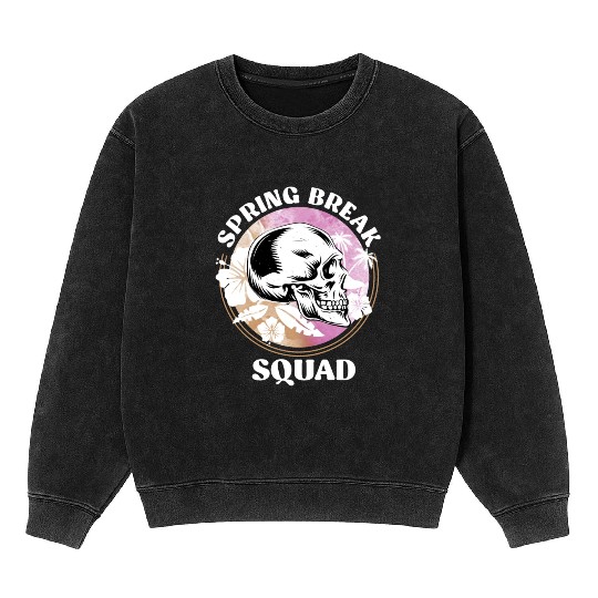 Spring Break Squad Summer Vacation Spring Break Mineral Wash Sweatshirts