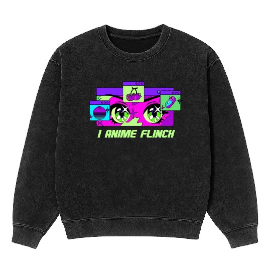 I Anime Flinch Funny Japanese Humor Japan Kawaii A Mineral Wash Sweatshirts