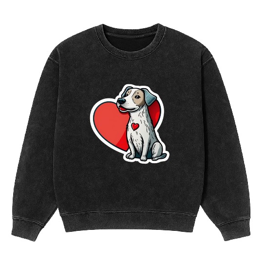Valentine’s Day Cute Dog Mineral Wash Sweatshirts