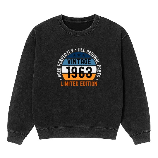 60th Birthday Vintage 1963 Mineral Wash Sweatshirts
