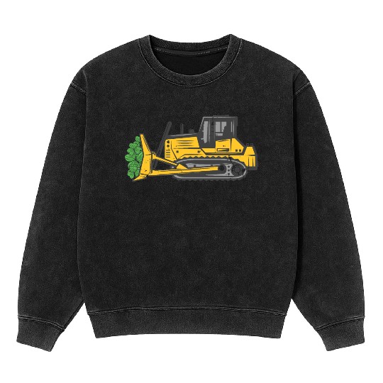 St. Patrick's Day Irish Boys Shamrock Excavator Mineral Wash Sweatshirts
