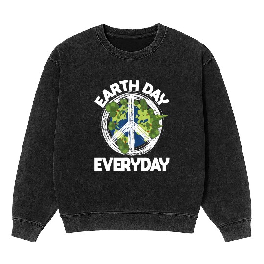 Earth Day Everyday Nature Lover Climate Change Mineral Wash Sweatshirts