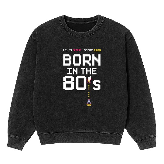1989 Birtday Retro Gamer Pixel Born in the 80s Mineral Wash Sweatshirts