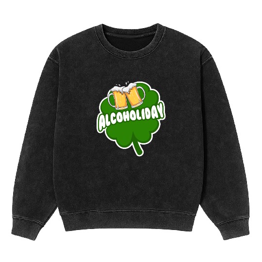 Alcoholiday St Patrick's Day beer Mineral Wash Sweatshirts